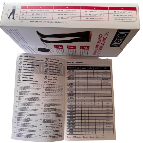 Jobst Opaque Medical THIGH Compression Stockings 20-30mmHg XL Black Leg-Squeezer - Picture 5 of 11